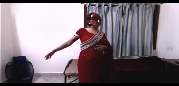  Indian Bhabhi dance with devar In Red Saree